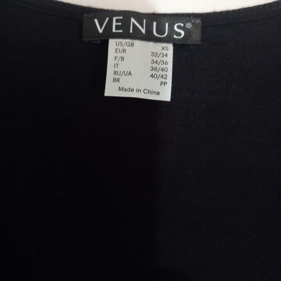Venus black long sleeve lace up top women's size XSmall - Picture 2 of 7